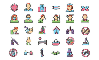 Obraz premium Coronavirus icon set vector