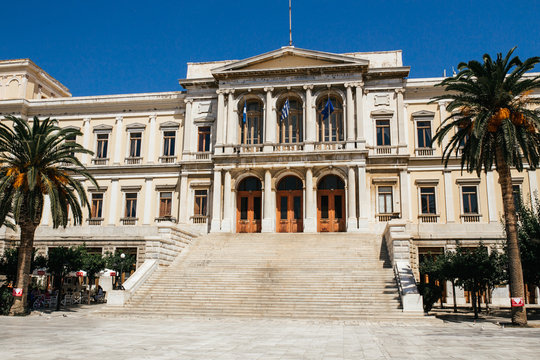 Museum on the square in Ermupoli, Syros (Greece)