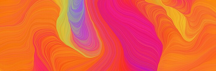 Fototapeta premium abstract decorative curves design with tomato, medium orchid and bright pink colors