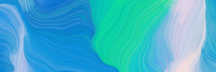 futuristic decorative curves background with light sea green, light steel blue and corn flower blue colors