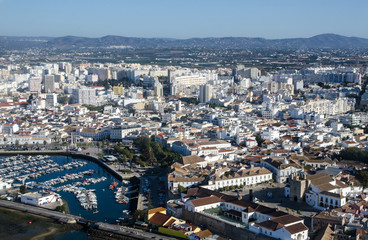 Fototapeta na wymiar Hstoric Docks at Faro - Aerial View