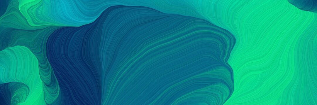 motion colorful curves graphic with teal, medium spring green and dark cyan colors © Eigens