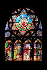 Batz-sur-mer. Vitrail de l'église Saint-Guénolé. Loire Atlantique. Pays de la Loire