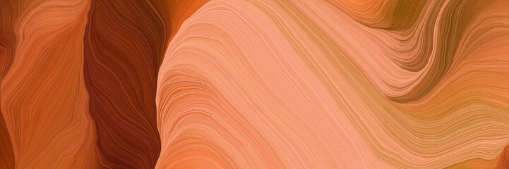 abstract colorful waves graphic with coral, chocolate and sandy brown colors