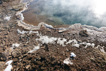 Iceland. Geyser Strokkur and the geothermal fields