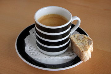 Espresso und Mandelbiskotten, Cantuccini, Kaffeepause