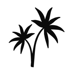 Palm. Summer icons. Black-white set minimalistic set. Simple vector illustration on a white background.