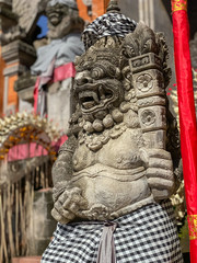 Statues sculptures at the Entrance to the temple in Bali