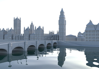 3d Cartoon Illustration of a London View