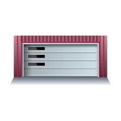 Garage door vector icon.Realistic vector icon isolated on white background garage door.
