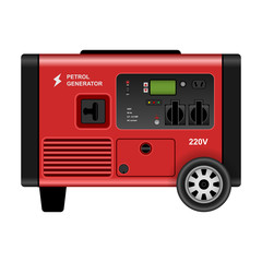 Generator vector icon.Realistic vector icon isolated on white background generator.