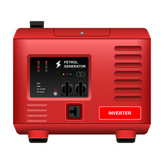 Generator vector icon.Realistic vector icon isolated on white background generator.