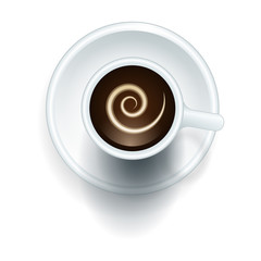 Coffee top vector icon.Realistic vector icon isolated on white background coffee top .