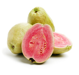 Pink guava isolated on white background