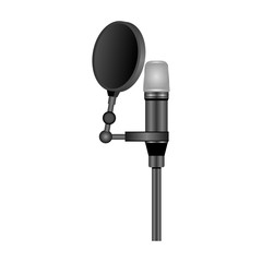 Microphone vector icon.Realistic vector icon isolated on white background microphone.