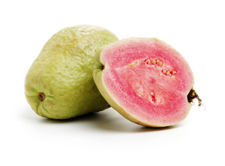 Pink guava isolated on white background