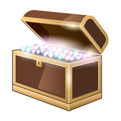 Chest treasure vector icon.Realistic vector icon isolated on white background chest treasure.