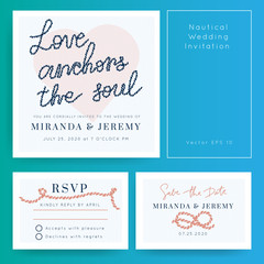 Nautical wedding vector design