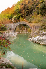 Annibale bridge on Titerno river in the Matese park