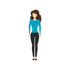 beautiful girl in full height in flat style on white background. vector symbol