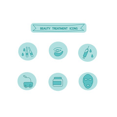Face treatment icons for beauty salon, manufacture of professional cosmetic product, for presentation and workshops, Web stores, web shop icon. Vector stock illustration isolated on background. EPS10