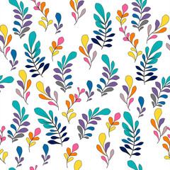 Texture with flowers and plants. Floral ornament. Original flowers pattern.