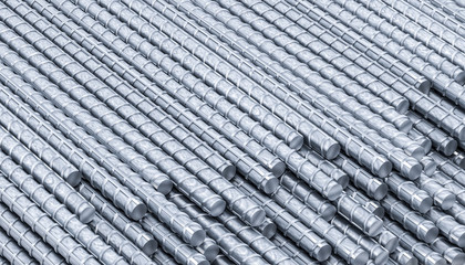metal rods for building use background 3d render.