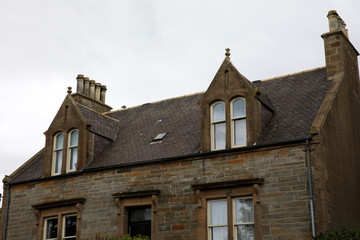 Fototapeta na wymiar Kirkwall - Orkney (Scotland), UK - August 06, 2018: A typical house in Kirkwall, Orkney, Scotland, Highlands, United Kingdom
