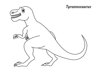 Coloring page outline Tyrannosaurus dinosaur. Vector illustration © Anastasiya