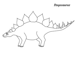 Coloring page outline Stegosaurus dinosaur. Vector illustration