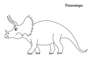 Coloring page outline Triceratops dinosaur. Vector illustration © Anastasiya