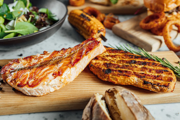 grilled meat on the grill