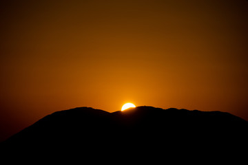sunrise on mount Terminio mountains of the Apennines. Monti Picentini park, Campania, Italy