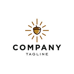 creative hipster acorn seed logo in trendy modern minimal badge style icon