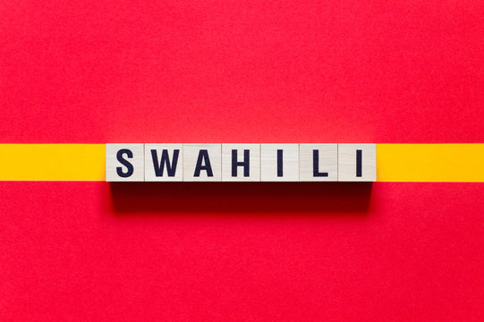 Swahili word concept on cubes