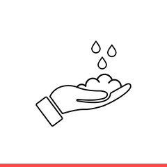Washing hands vector icon, protection coronavirus. Safe and healthy life symbol