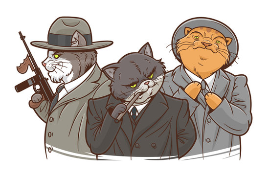 Cat mafia illustration