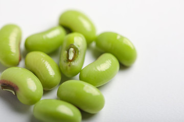 Yard long bean, A bunch of freshly picked cowpea isolated on white