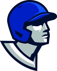 Baseball Player Head (Blue)