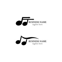 Music logo template vector icon design