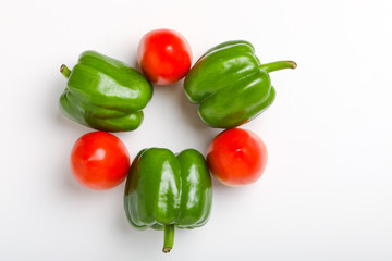fresh tomato and green bell pepper