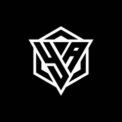 YA logo monogram with triangle and hexagon shape combination