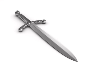 sword on white background. Isolated 3D illustration