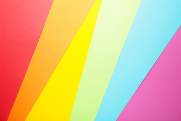 Colored paper background of lgbt pride concept for design. Top view