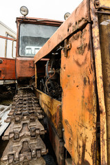 Fototapeta na wymiar old rusted bulldozer