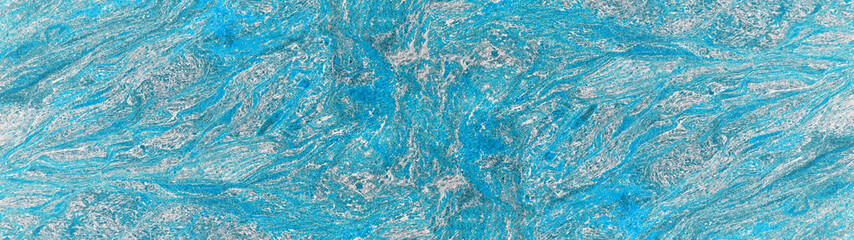 Turquoise blue white abstract marble granite natural stone texture background banner panorama