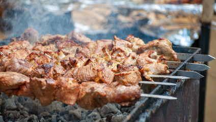 Fresh street food closeup .