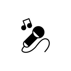 Karaoke icon. Microphone music logo vector template. Music symbol. Vector illustration.