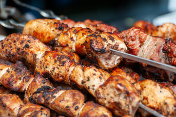 Fresh street food closeup .