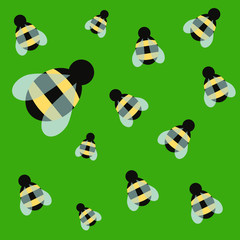 the pattern of a wasp on a lush green background